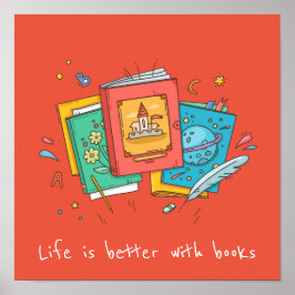 書籍のスローガン教室または図書館の子供の部屋 ポスター