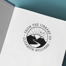 書籍のライブラリから山の日の出を追加の名前 セルフインキングスタンプ