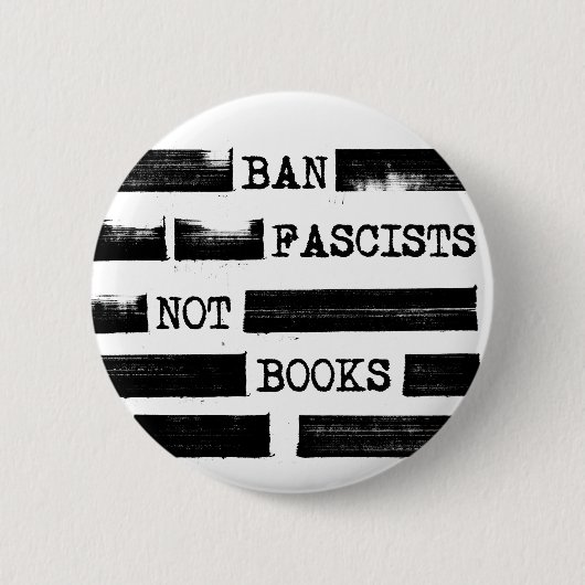 書籍の修正を禁止するファシスト 缶バッジ (正面)