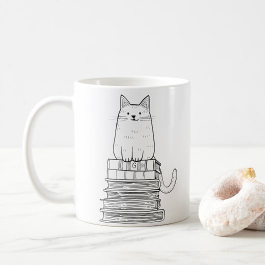 書籍の子猫 コーヒーマグカップ (ドーナツ)