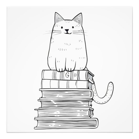 書籍の子猫 フォトプリント            (正面)