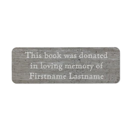 書籍の寄付シール大理石 ラベル (正面)