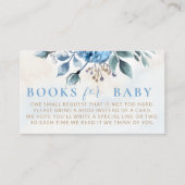 書籍の挿入ほこりっぽい青いバラ開花赤ちゃんシャワー エンクロージャーカード (正面)