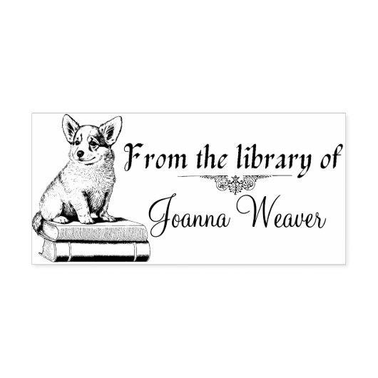 書籍の木印パーソナライズされたに関するコルギ ラバースタンプ (インプリント)