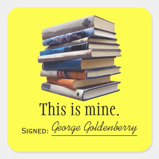 書籍の蔵書票または所有権のシール スクエアシール (正面)