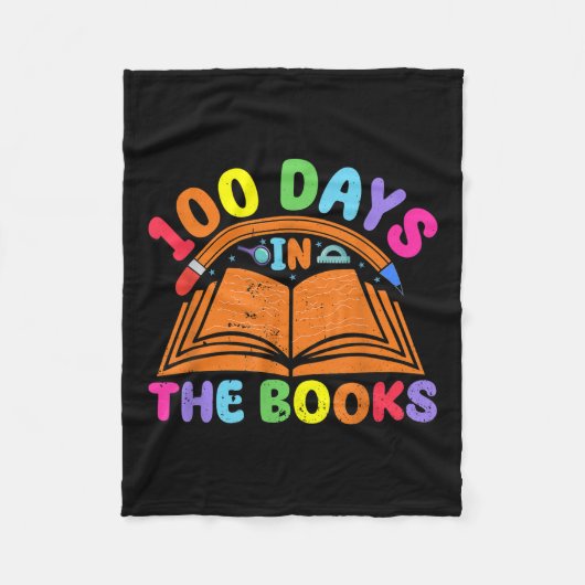 書籍の100日読の先生100日目 フリースブランケット (正面)