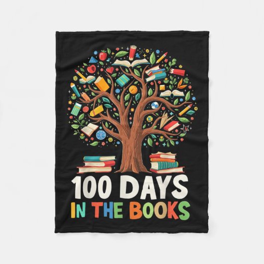 書籍の100日読の先生100日目 フリースブランケット (正面)