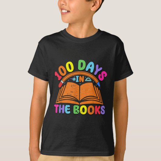書籍の100日読の先生100日目 Tシャツ (正面)