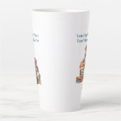 書籍またはパグが多すぎる カフェラテマグ (正面)