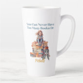 書籍またはピットブルが多すぎる カフェラテマグ (右)