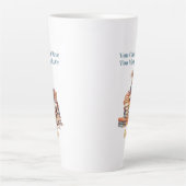 書籍またはブルドッグが多すぎる カフェラテマグ (正面)