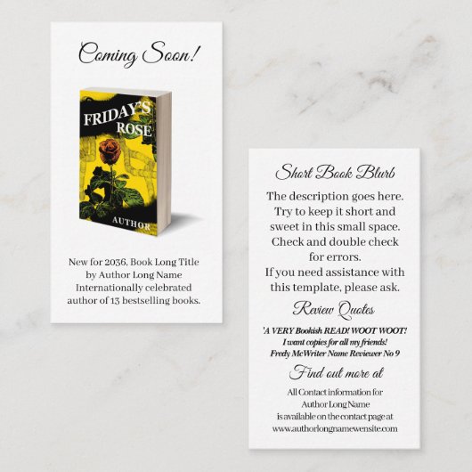 書籍プロモーション作家ビジネスライター 名刺 (正面/裏面)