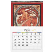 書籍ヴィンテージアルフォンスミュシャ14画像名品 カレンダー (3月 2027)