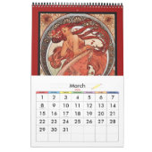 書籍ヴィンテージアルフォンスミュシャ14画像名品 カレンダー (3月 2026)