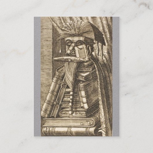 書籍付き司書ポートレートグレー紙 名刺 (裏面)