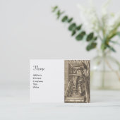 書籍付き司書ポートレート白黒 名刺 (スタンド正面)