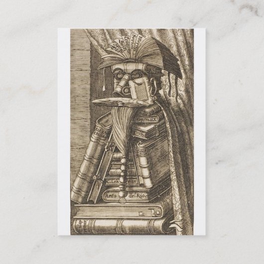 書籍付き司書ポートレート白黒 名刺 (裏面)