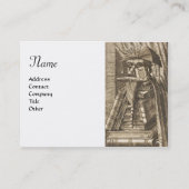 書籍付き司書ポートレート白黒 名刺 (正面)