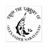 書籍名の図書館から釣り上げた魚 セルフインキングスタンプ (デザイン)