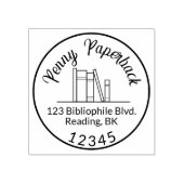 書籍名前をカスタムする差出人住所著者司書 ラバースタンプ (インプリント)