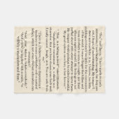 書籍引用文パーソナライズされた文字プライドと偏見 フリースブランケット (正面(横))