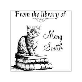 書籍用パーソナライズされた猫の手書きスタンプ セルフインキングスタンプ