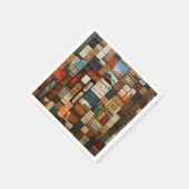 書籍素朴とサインタイポグラフィアートコラージュ スタンダードカクテルナプキン (角)