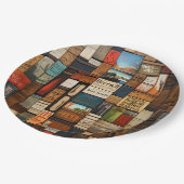 書籍素朴とサインタイポグラフィアートコラージュ ペーパープレート (アングル)