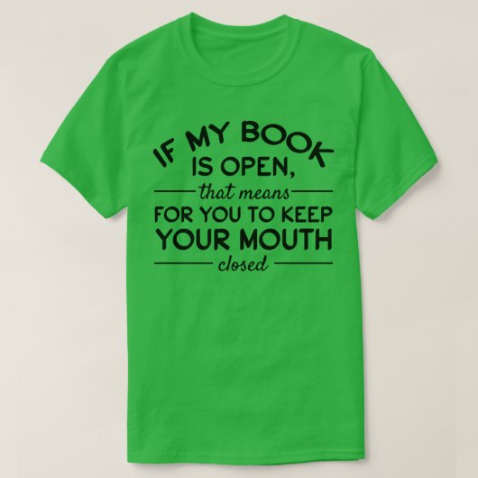 書籍読図書図書本愛本おもしろいR Tシャツ (デザイン正面)