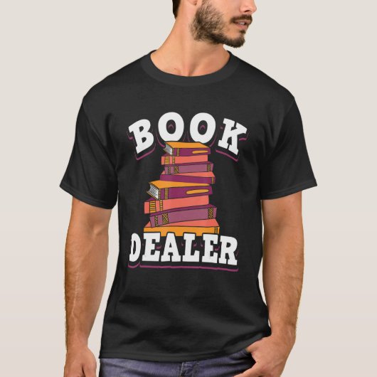 書籍販売者図書館司書 Tシャツ (正面)