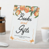 書籍贈与標識 | オレンジ色の赤ちゃんシャワー記号 台座サイン (インサイチュ)