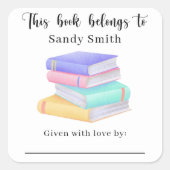 書籍 – この本はメッセージが含まれている スクエアシール (正面)