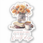 書籍、コーヒーと雨の日 シール (正面)