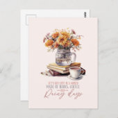 書籍、コーヒーと雨の日 ポストカード (正面/裏面)