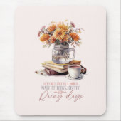 書籍、コーヒーと雨の日 マウスパッド (正面)