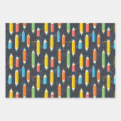 書籍&ペンシルチョークスケッチスクールギフト ラッピングペーパーシート (正面3)