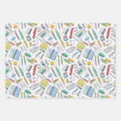 書籍&ペンシルチョークスケッチスクールギフト ラッピングペーパーシート (正面2)