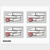 書籍+リンゴ |カスタマイズ可能 長方形シール (シート)