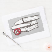 書籍+リンゴ |カスタマイズ可能 長方形シール (封筒)