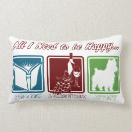 書籍、ワイン、ヨークシャーテリア ランバークッション