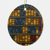 書籍、書籍、書籍 – 本棚パターン セラミックオーナメント (左)