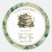 書籍Our Next Chapter Baby Shower Thank You ラウンドシール (正面)