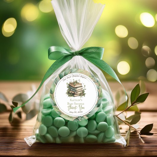 書籍Our Next Chapter Baby Shower Thank You ラウンドシール