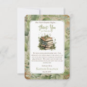 書籍Weの次の章は赤ちゃんシャワーを開始 サンキューカード (正面)