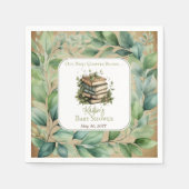 書籍Weの次の章は赤ちゃんシャワーを開始 スタンダードカクテルナプキン (正面)