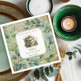 書籍Weの次の章は赤ちゃんシャワーを開始 スタンダードカクテルナプキン