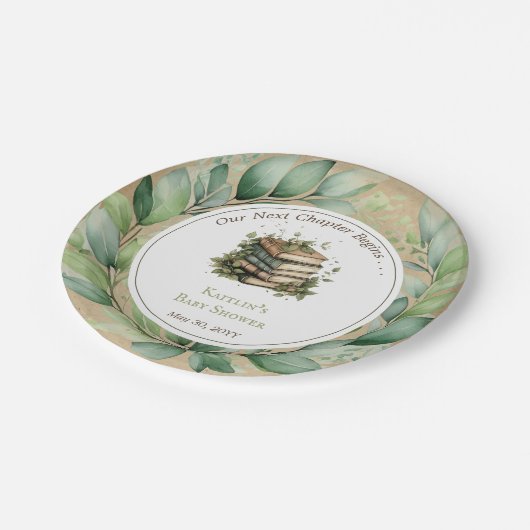 書籍Weの次の章は赤ちゃんシャワーを開始 ペーパープレート (アングル)