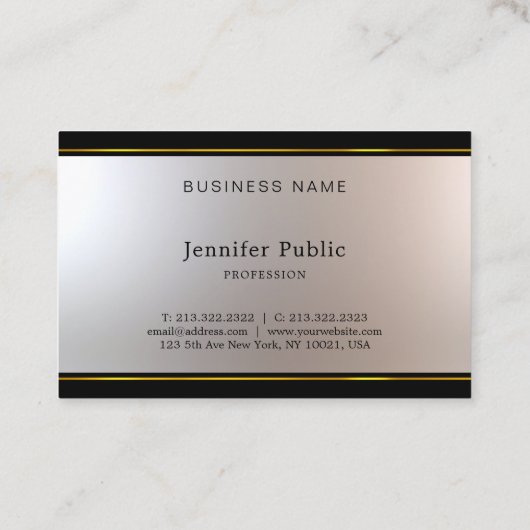 書素晴らし道スクリプト魅力的な黒と金ゴールド 名刺 (裏面)