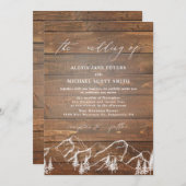 書素朴エレガント道の木結婚の 招待状 (正面/裏面)