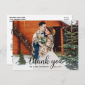 書素朴モダン字スクリプトありがとうござ結婚う ポストカード (正面/裏面)